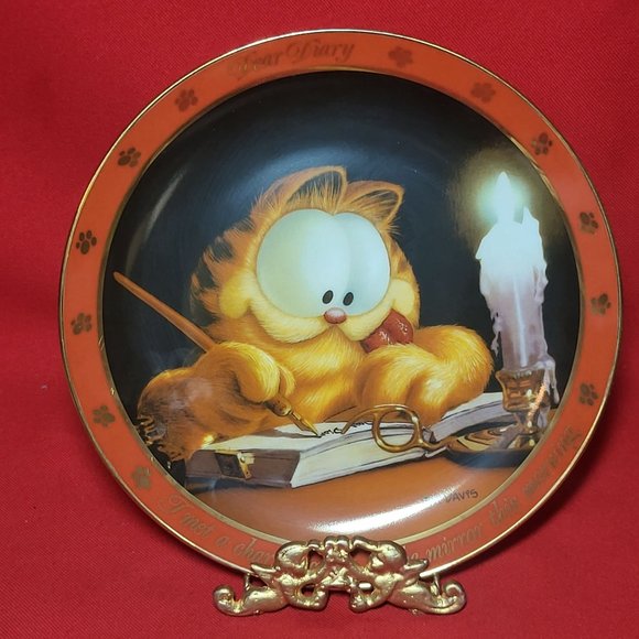 Garfield The Charming Cat Plate 1978 Dear Diary Series - Picture 10 of 12